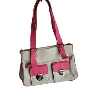 Chic Pink and Cream Shoulder Bag